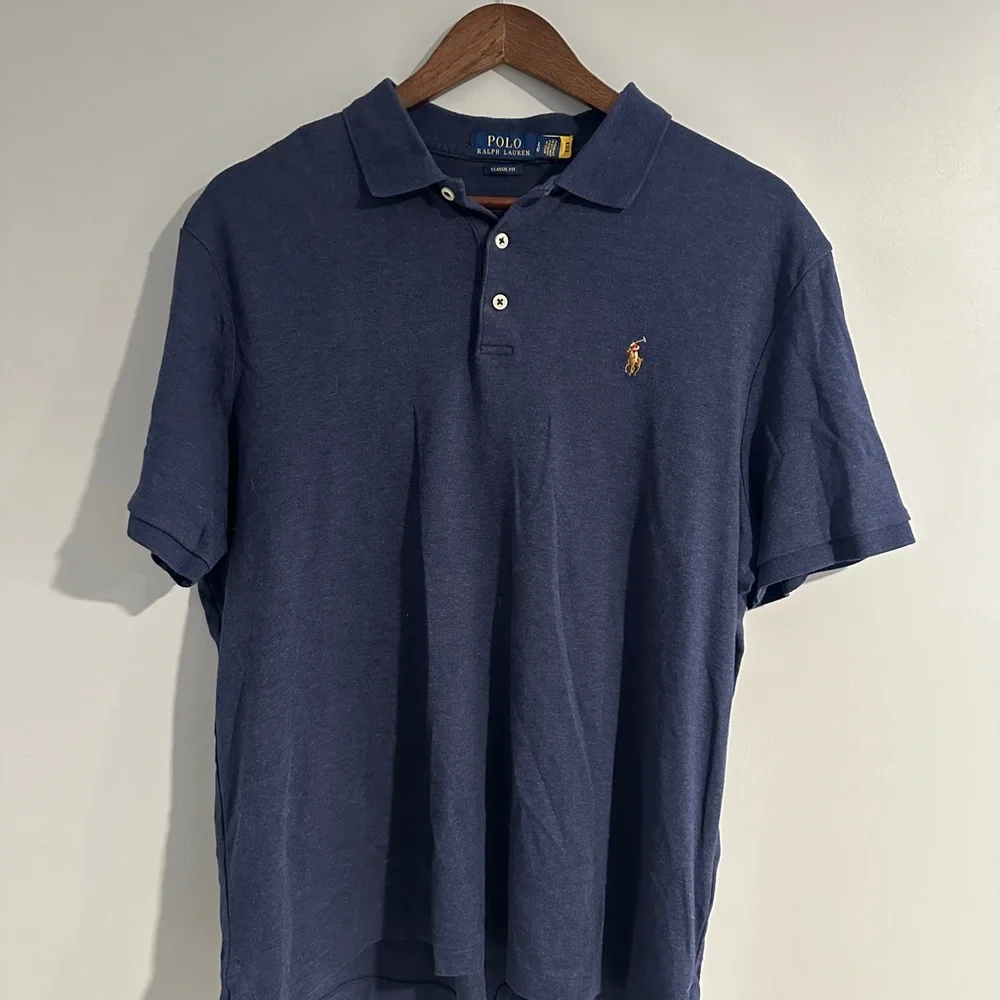 Ralph Lauren Men's Navy Soft Cotton Polo Shirt - All Fits